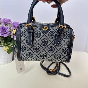 TORY BURCH T Monogram Shoulder/Crossbody/Handbag, Women's, Navy Blue